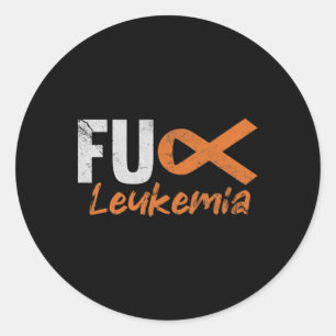 Leukaemia Blood Cancer Fighter Awareness Distresse Classic Round Sticker