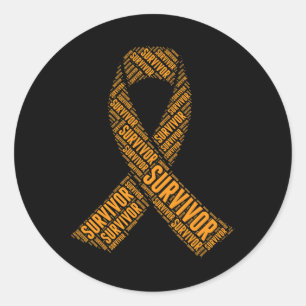 Leukaemia Blood Cancer Survivor Word Art Classic Round Sticker
