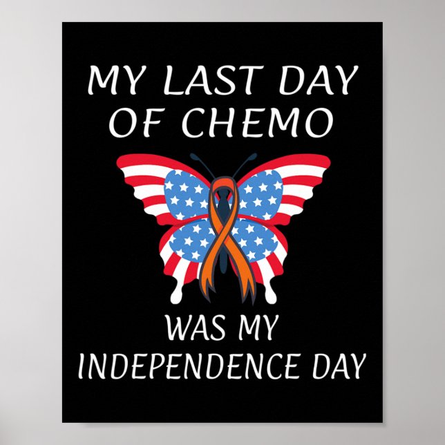 Leukaemia Blood Cancer USA American Flag Independe Poster (Front)