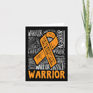 Leukaemia Blood Cancer Warrior Orange Ribbon Aware Card
