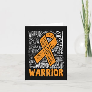 Leukaemia Blood Cancer Warrior Orange Ribbon Aware Card