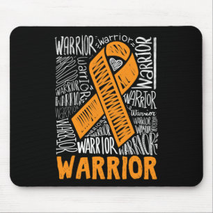Leukaemia Blood Cancer Warrior Orange Ribbon Aware Mouse Pad