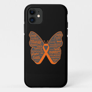 Leukaemia Butterfly Collage of Words iPhone 11 Case