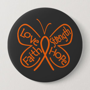 Leukaemia Butterfly Inspiring Words 10 Cm Round Badge
