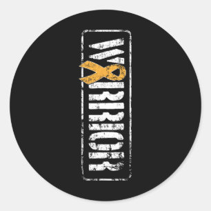 Leukaemia Cancer Awareness - Military Warrior Ribb Classic Round Sticker