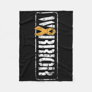 Leukaemia Cancer Awareness - Military Warrior Ribb Fleece Blanket