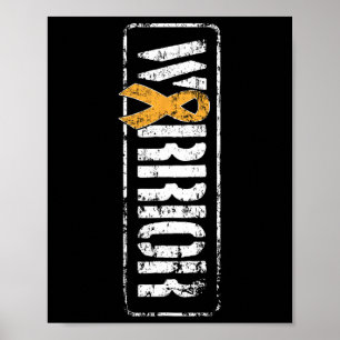 Leukaemia Cancer Awareness - Military Warrior Ribb Poster