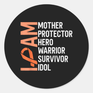 Leukaemia Cancer Awareness Mother Hero Warrior Classic Round Sticker