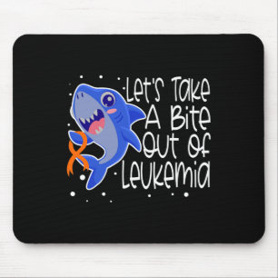 Leukaemia Cancer Awareness Orange Ribbon Shark Chi Mouse Pad