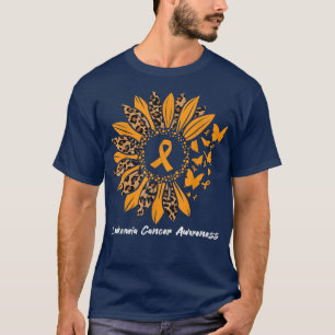 Leukaemia Cancer Awareness Sunflower Butterfly Fai T-Shirt