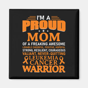 Leukaemia Cancer Awareness Survivor Orange Ribbon Magnet