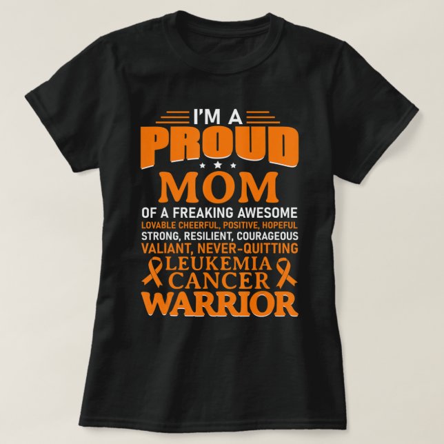 Leukaemia Cancer Awareness Survivor Orange Ribbon  T-Shirt (Design Front)