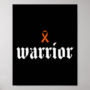 Leukaemia cancer awareness warrior orange ribbon  poster