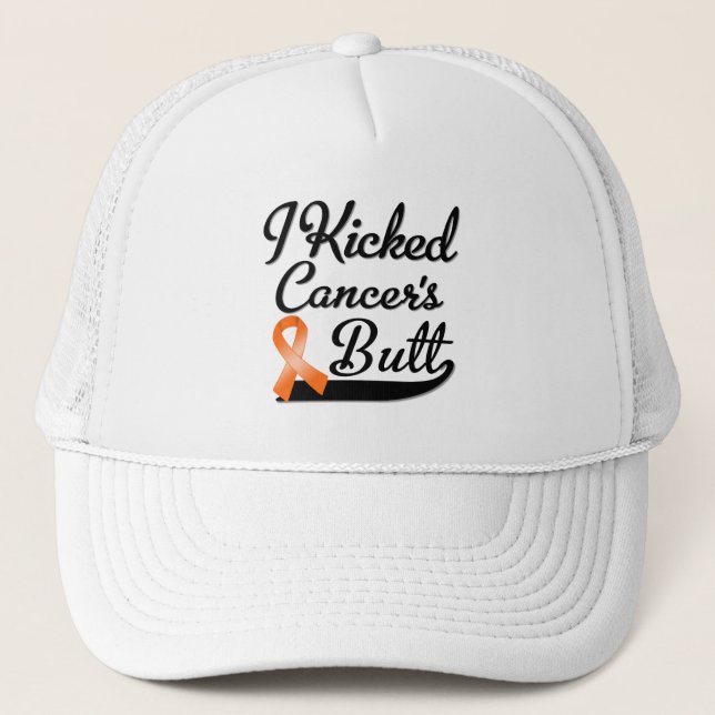 Leukaemia Cancer I Kicked Butt Trucker Hat (Front)