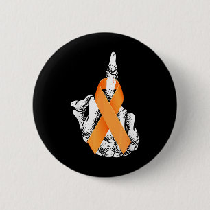 Leukaemia Cancer Middle Finger Leukaemia Awareness 6 Cm Round Badge