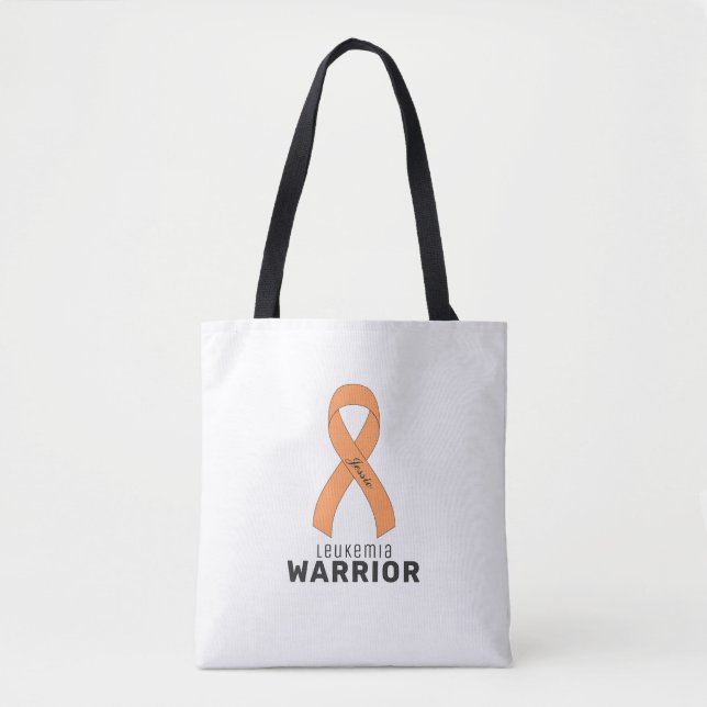 Leukaemia Cancer Ribbon White Tote Bag (Front)