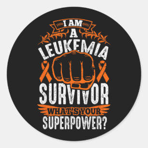 Leukaemia Cancer Survivor Awareness Ribbon Gifts Classic Round Sticker