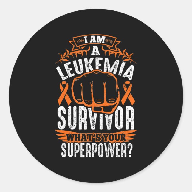 Leukaemia Cancer Survivor Awareness Ribbon Gifts  Classic Round Sticker (Front)
