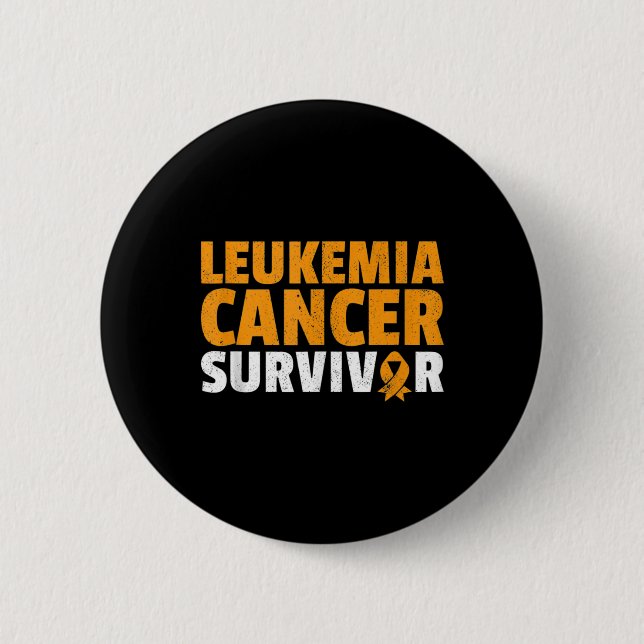 Leukaemia Cancer Survivor Orange Ribbon Awareness  6 Cm Round Badge (Front)