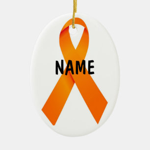 Leukaemia Christmas Ribbon Tree Ceramic Ornament