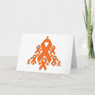 Leukaemia Christmas Ribbon Tree Holiday Card