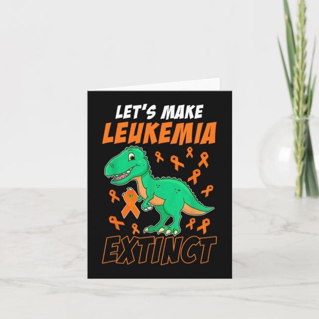 Leukaemia Dinosaur Orange Ribbon Haematologist Rep Card (Front)