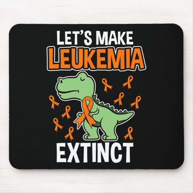 Leukaemia Dinosaur Orange Ribbon Haematologist Rep Mouse Pad (Front)
