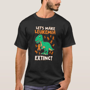 Leukaemia Dinosaur Orange Ribbon Haematologist Rep T-Shirt