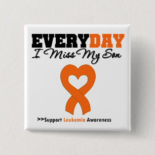 Leukaemia Every Day I Miss My Son 15 Cm Square Badge