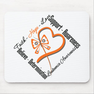 Leukaemia Faith Hope Love Butterfly Mouse Pad