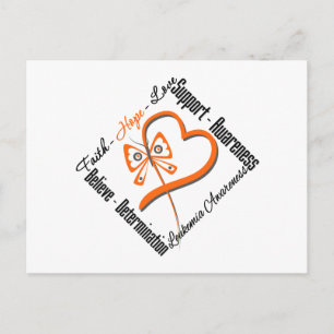 Leukaemia Faith Hope Love Butterfly Postcard