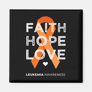 Leukaemia Faith Hope Love Orange Ribbon Leukaemia Magnet