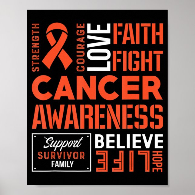 Leukaemia Fight Cancer Ribbon 3 Poster (Front)