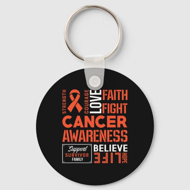 Leukaemia Fight Cancer Ribbon 5 Key Ring (Front)