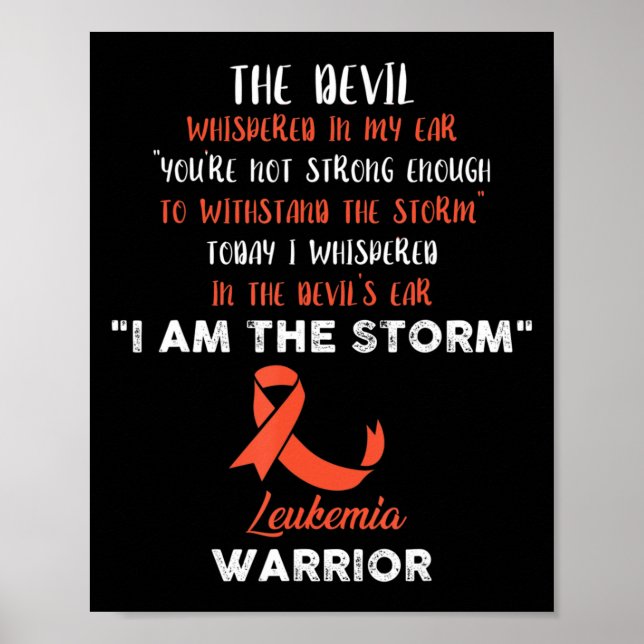 Leukaemia Fight Cancer Ribbon 8 Poster (Front)