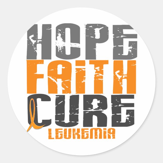 Leukaemia HOPE FAITH CURE Classic Round Sticker (Front)