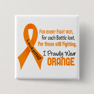 Leukaemia I Proudly Wear Orange 15 Cm Square Badge