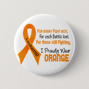 Leukaemia I Proudly Wear Orange 6 Cm Round Badge