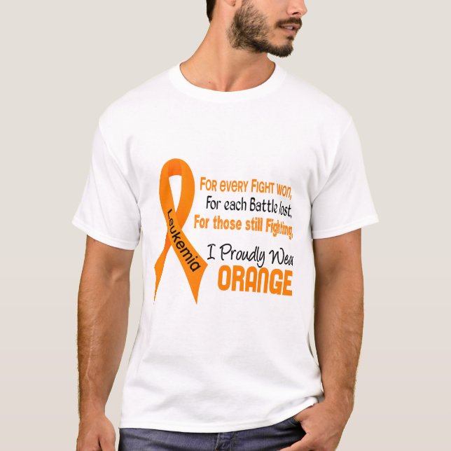 Leukaemia I Proudly Wear Orange T-Shirt (Front)