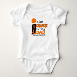 Leukaemia I WEAR ORANGE FOR MY DAD 9 Baby Bodysuit