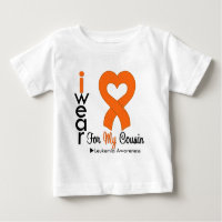Leukaemia I Wear Orange Heart Ribbon For My Cousin