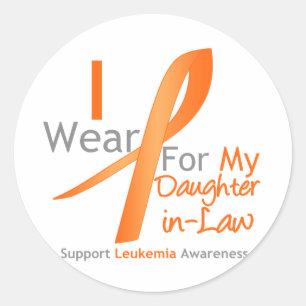 Leukaemia I Wear Orange Ribbon Daughter-in-Law Classic Round Sticker