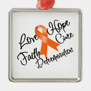 Leukaemia Love Hope Determination Metal Ornament