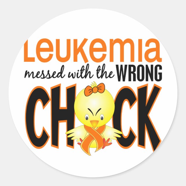 Leukaemia Messed With The Wrong Chick Classic Round Sticker (Front)