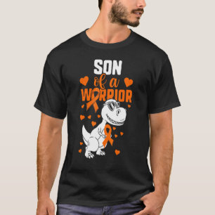 Leukaemia Mum Dad For Boys Son Of A Warrior Dinos T-Shirt