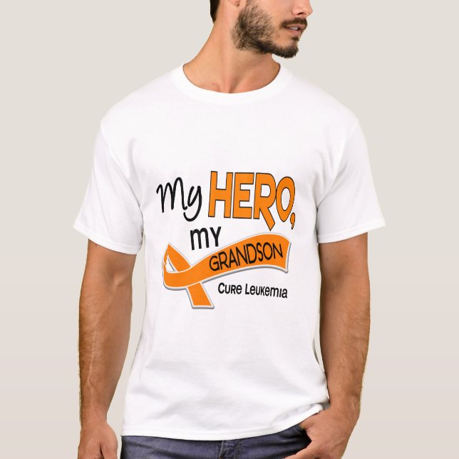 Leukaemia MY HERO MY GRANDSON 42 T-Shirt (Front)