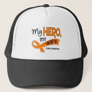 Leukaemia MY HERO MY WIFE 42 Trucker Hat