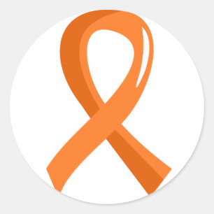 Leukaemia Orange Ribbon 3 Classic Round Sticker