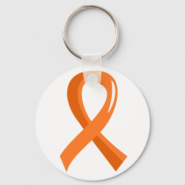 Leukaemia Orange Ribbon 3 Key Ring (Front)
