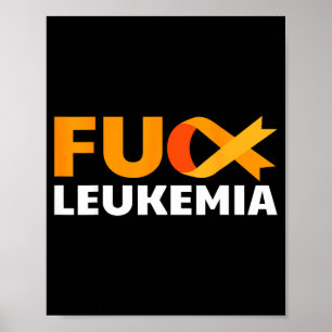 Leukaemia orange ribbon awareness cancer survivor poster